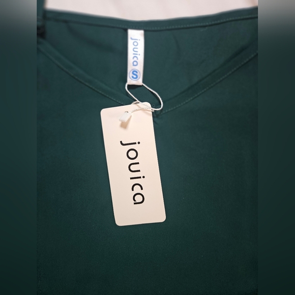 NWT Jouica Womens Green Short Sleeve Adjustable Strap Blouse Size Small - Picture 4 of 13